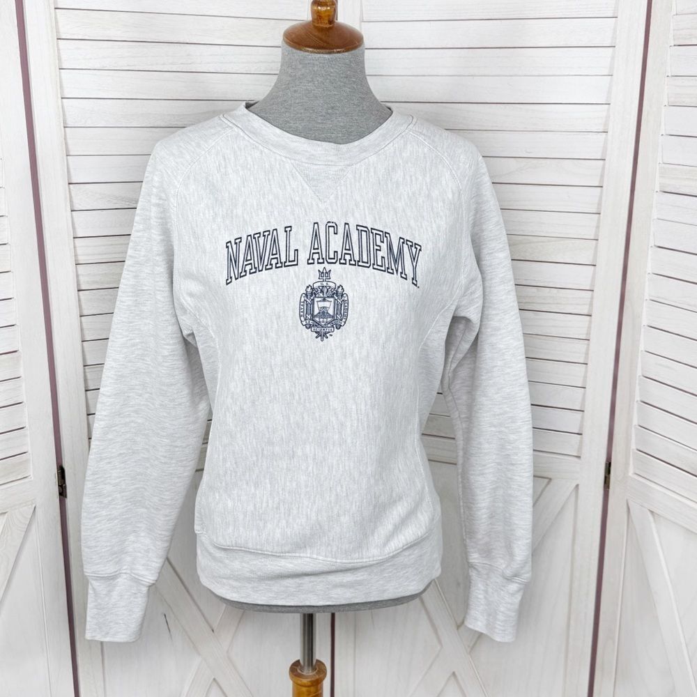 Pro Edge Campus Naval Academy Reverse Weave Sweatshirt Light Grey Medium